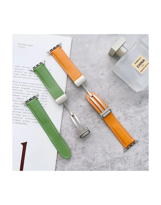 Newface Apple Watch 38mm KR414 Daks Deri Kordon - Lacivert