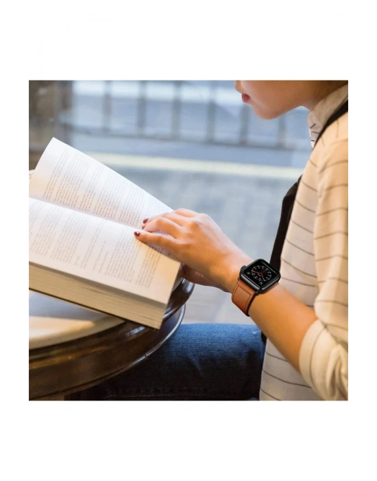 Newface Apple Watch 38mm KR415 Luaz Deri Kordon - Kırmızı