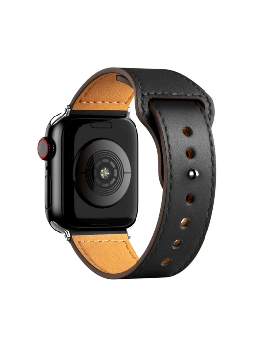 Newface Apple Watch 38mm KR415 Luaz Deri Kordon - Siyah