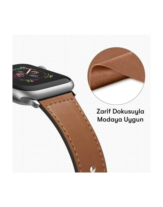 Newface Apple Watch 38mm KR415 Luaz Deri Kordon - Siyah