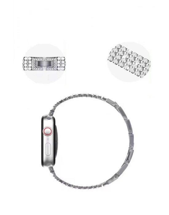 Newface Apple Watch 38mm Live Taşlı Kordon - Siyah