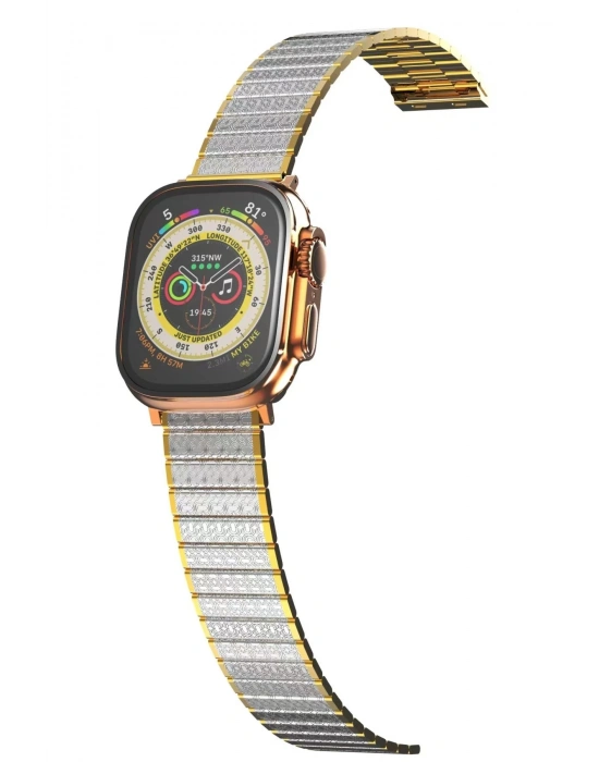 Newface Apple Watch 38mm Made Metal Kordon - Gümüş-Gold