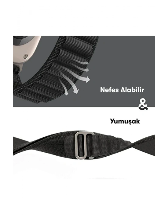 Newface Apple Watch 38mm Mountain Kordon - Beyaz-Kırmızı