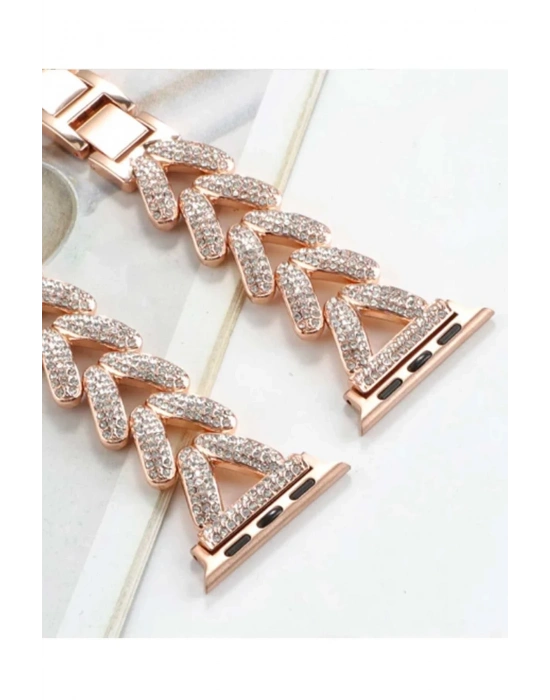 Newface Apple Watch 38mm Node Taşlı Kordon - Siyah