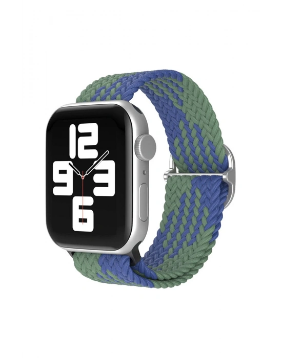 Newface Apple Watch 38mm Star Kordon - Yeşil-Lacivert