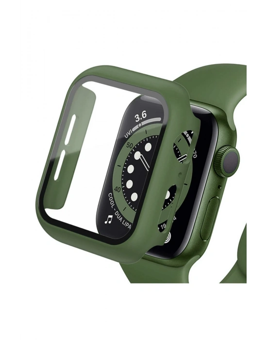 Newface Apple Watch 42mm Camlı Kasa Ekran Koruyucu - Koyu Yeşil