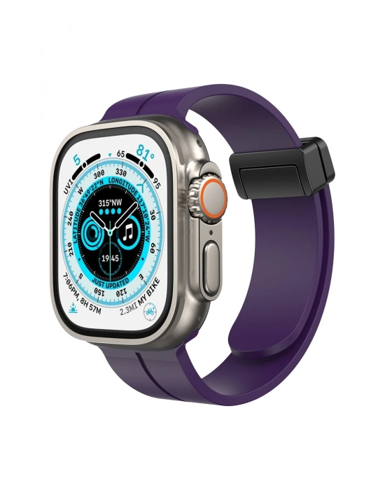 Newface Apple Watch 42mm KR412 Elegance Stylısh Kordon - Derin Mor