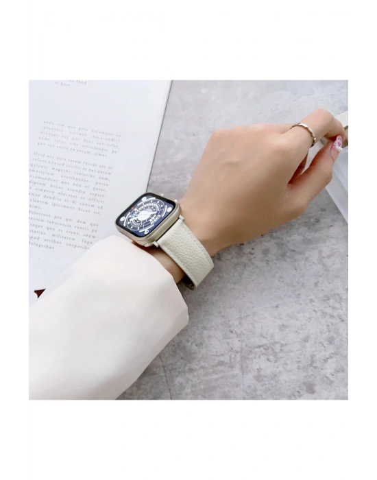 Newface Apple Watch 42mm KR414 Daks Deri Kordon - Lacivert