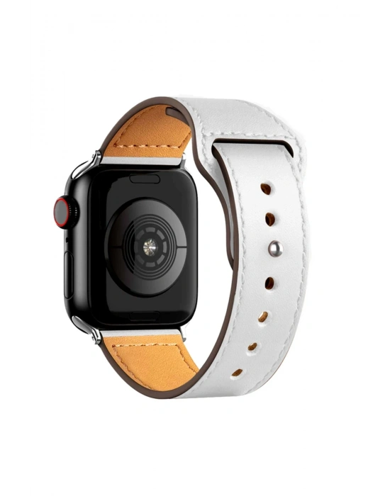 Newface Apple Watch 42mm KR415 Luaz Deri Kordon - Beyaz