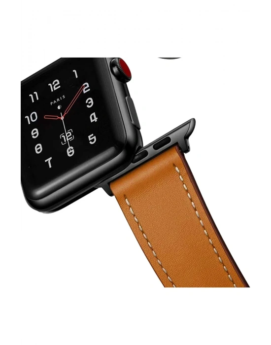 Newface Apple Watch 42mm KR415 Luaz Deri Kordon - Siyah