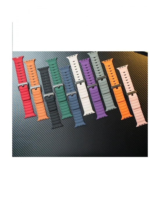 Newface Apple Watch 42mm Magnus Mıknatıslı Silikon Kordon - Mor