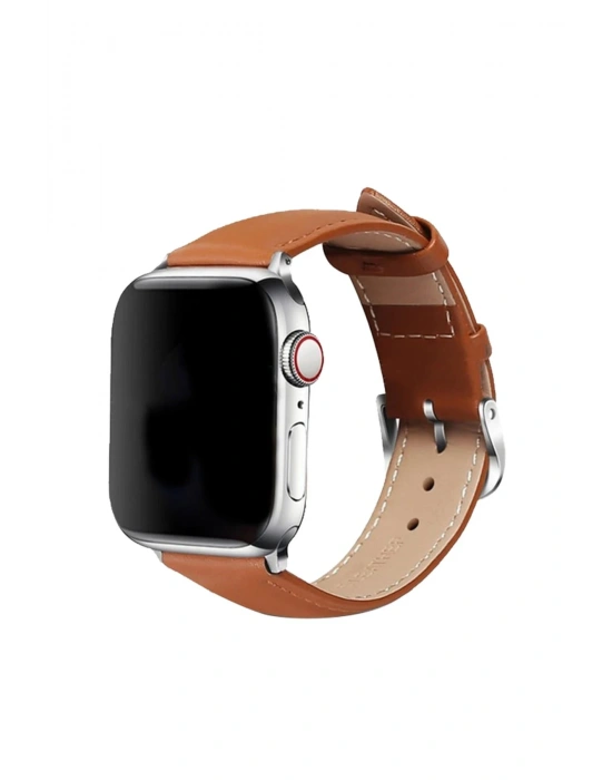 Newface Apple Watch 42mm NL26 Deri Kordon - Taba