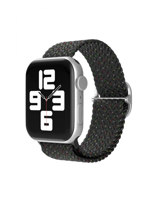 Newface Apple Watch 42mm Star Kordon - Benekli Siyah