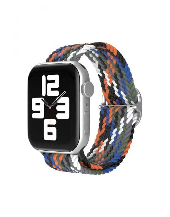 Newface Apple Watch 42mm Star Kordon - Gri-Turuncu