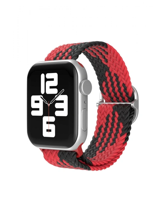 Newface Apple Watch 42mm Star Kordon - Kırmızı-Siyah