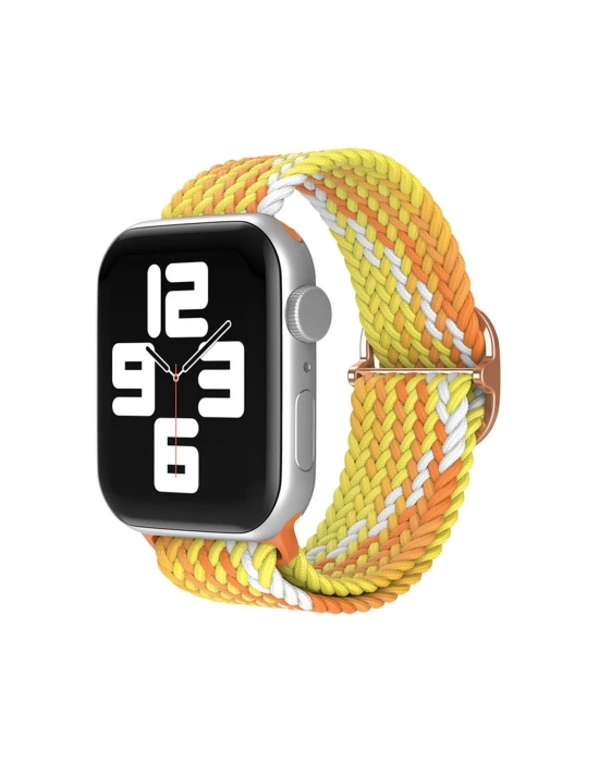 Newface Apple Watch 42mm Star Kordon - Turuncu-Sarı