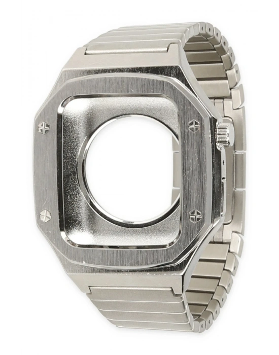 Newface Apple Watch 45mm KR409 Metal Kordon - Gümüş