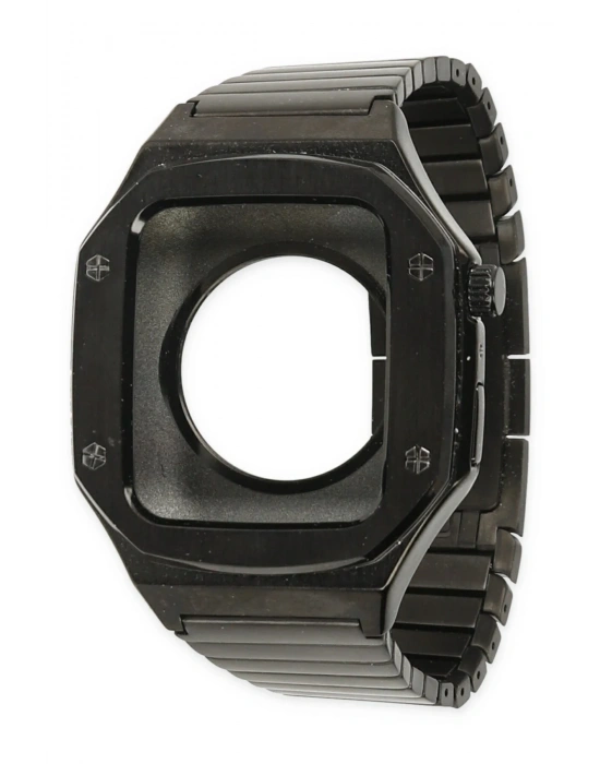 Newface Apple Watch 45mm KR409 Metal Kordon - Siyah