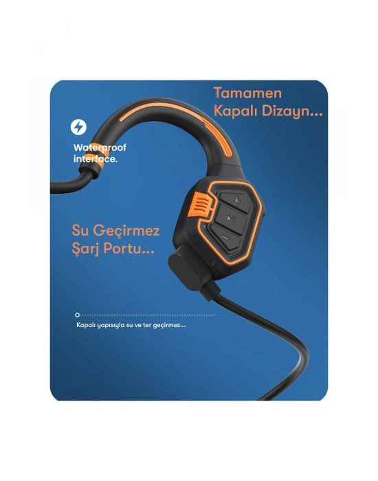 Newface AS9 Suya Dayanıklı Bluetooth Kulaklık - Siyah