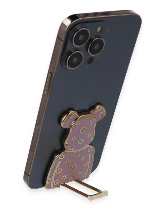 Newface Astro Stand Ayıcık Desenli - Pembe