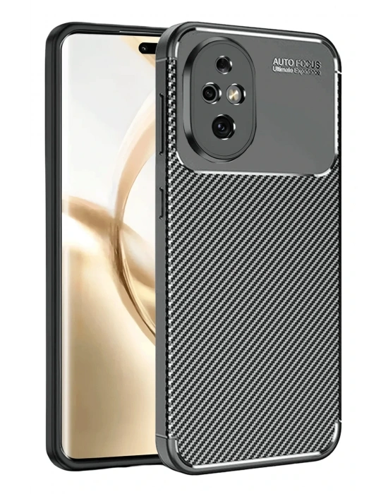 Newface Honor 200 Kılıf Auto Focus Karbon Kapak - Siyah