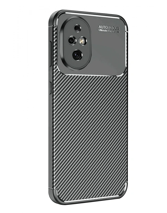 Newface Honor 200 Kılıf Auto Focus Karbon Kapak - Siyah