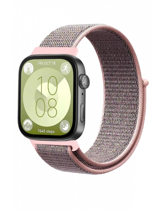 Newface Huawei Fit 4 Hasırlı Cırtcırtlı Kordon - Pembe