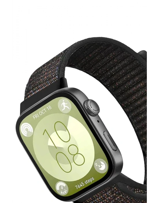 Newface Huawei Fit 4 Hasırlı Cırtcırtlı Kordon - Siyah