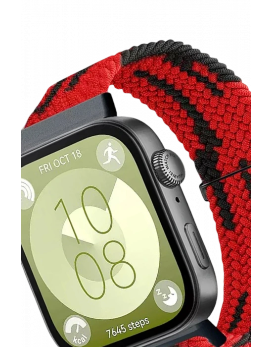 Newface Huawei Fit 4 Star Kordon - Kırmızı-Siyah