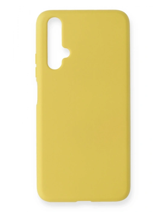 Newface Huawei Honor 20 Kılıf Nano içi Kadife Silikon - Sarı