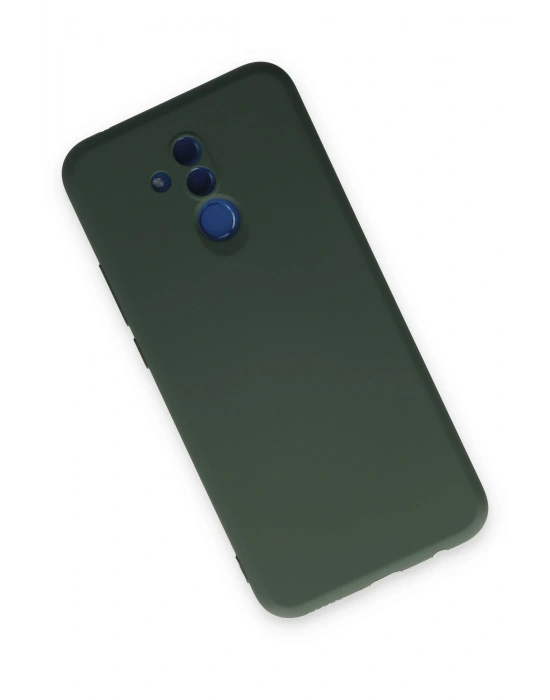 Newface Huawei Mate 20 Lite Kılıf Nano içi Kadife Silikon - Koyu Yeşil
