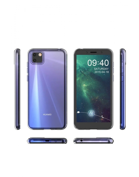 Newface Huawei Y5P Kılıf Lüx Şeffaf Silikon - Şeffaf