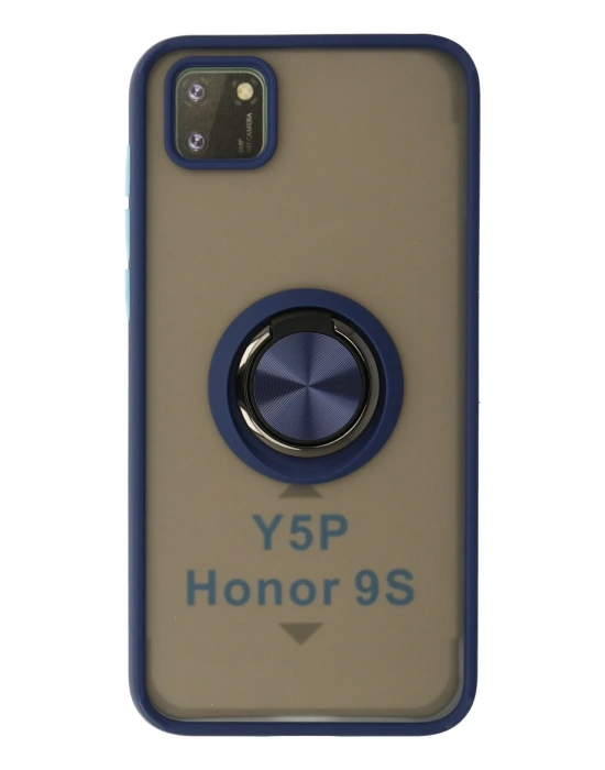 Newface Huawei Y5P Kılıf Montreal Yüzüklü Silikon Kapak - Lacivert