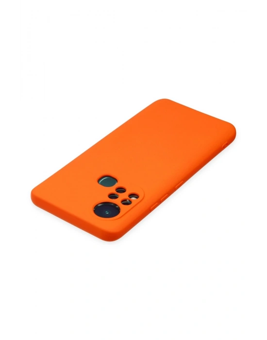Newface İnfinix Hot 11s Kılıf Nano içi Kadife Silikon - Turuncu