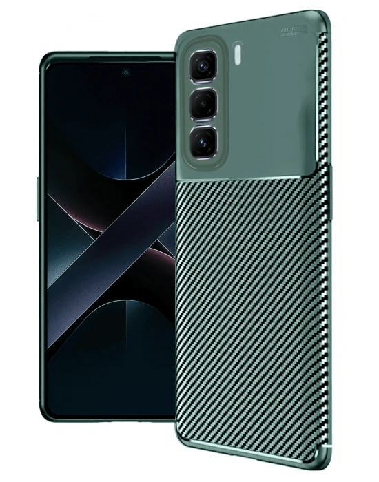 Newface İnfinix Hot 50 Pro Plus 4G Auto Focus Karbon Kapak - Koyu Yeşil