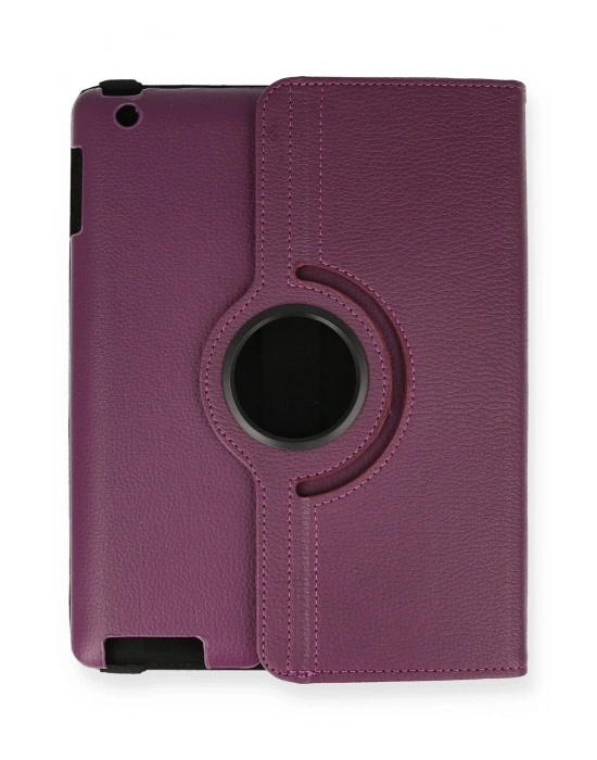 Newface iPad 4 9.7 Kılıf 360 Tablet Deri Kılıf - Mürdüm