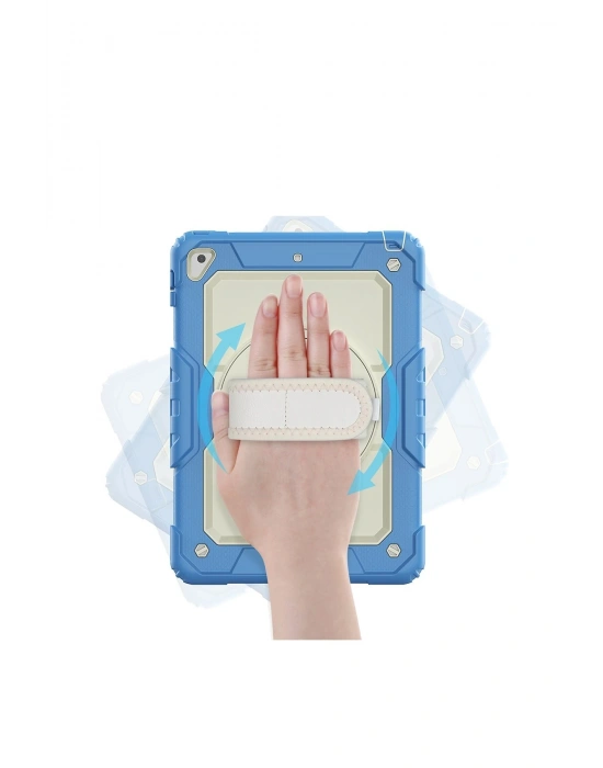 Newface iPad 5 Air 9.7 Kılıf Strap New Tablet Kapak - Mavi