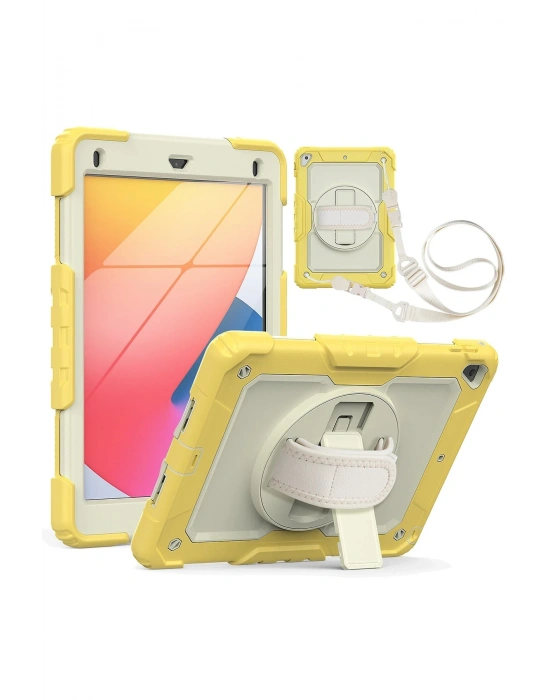 Newface iPad 5 Air 9.7 Kılıf Strap New Tablet Kapak - Sarı