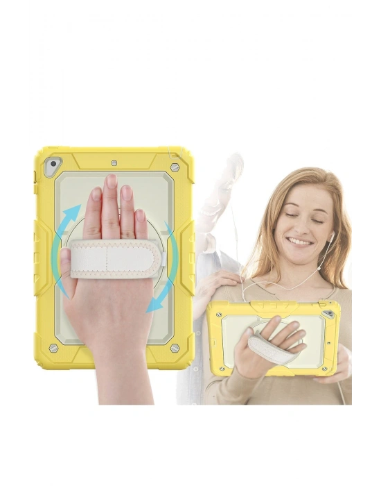 Newface iPad 5 Air 9.7 Kılıf Strap New Tablet Kapak - Sarı