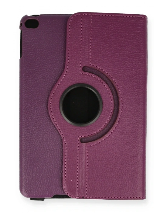 Newface iPad Mini 4 Kılıf 360 Tablet Deri Kılıf - Mürdüm