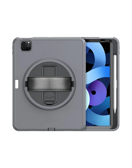 Newface iPad Pro 11 (2018) Kılıf Hand Strap Tablet Kılıfı - Gri