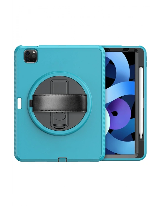 Newface iPad Pro 11 (2018) Kılıf Hand Strap Tablet Kılıfı - Turkuaz