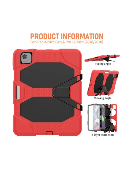 Newface iPad Pro 11 (2020) Kılıf Griffin Tablet Kapak - Kırmızı