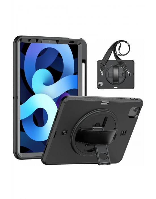 Newface iPad Pro 11 (2020) Kılıf Strap-C Otterbox Tablet Kapak - Siyah