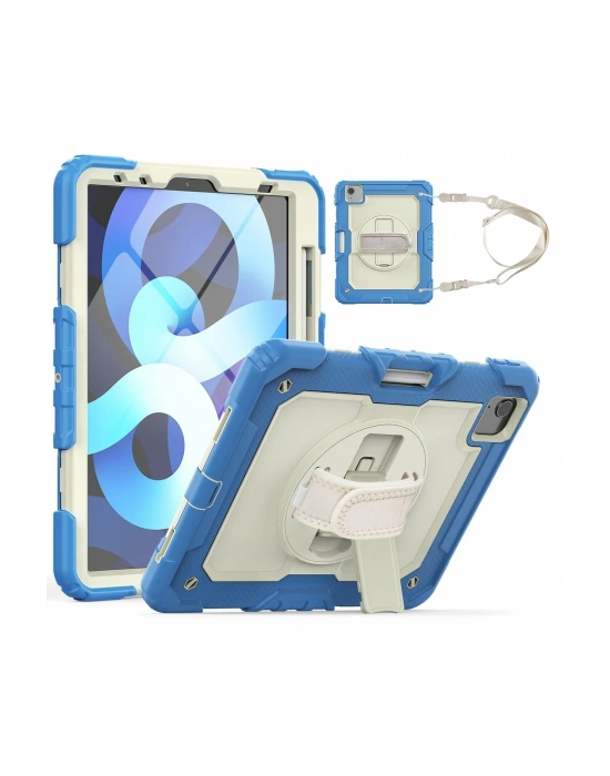 Newface iPad Pro 11 (2020) Kılıf Strap New Tablet Kapak - Mavi