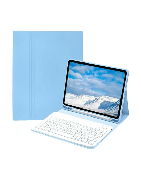 Newface iPad Pro 11 (2022) Kılıf KC01 Smart Klavyeli Tablet Kılıfı - Açık Mavi
