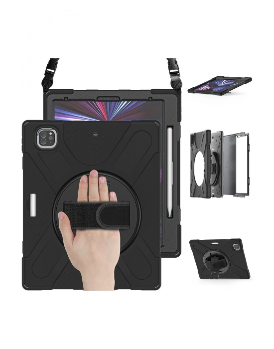 Newface iPad Pro 12.9 (2020) Kılıf Amazing Tablet Kapak - Siyah