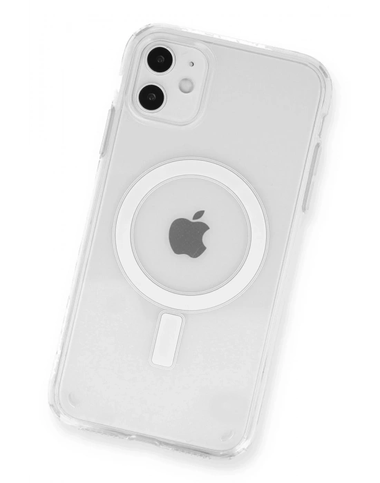 Newface iPhone 11 Kılıf Magneticsafe Şeffaf Silikon - Şeffaf