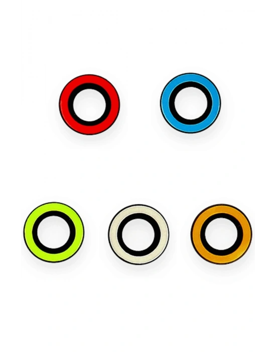 Newface iPhone 11 Neon Fosforlu Kamera Lens - Turuncu