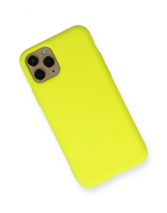 Newface iPhone 11 Pro Kılıf Nano içi Kadife Silikon - Sarı